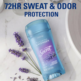 Secret clear gel applied evenly with no white marks for stain-free wear