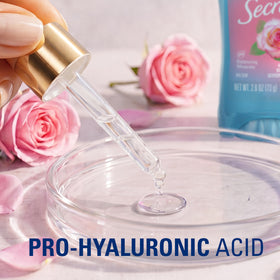Secret clear gel applied underarm in lifestyle scene for confidence