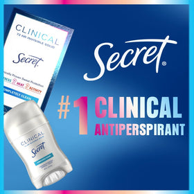 Secret clear gel placed beside a gym bag, illustrating reliable sweat protection during workouts