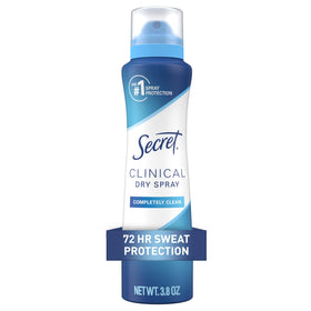 Secret clinical spray front packaging showing size and scent benefit