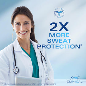 Secret clinical spray texture mist mid-air showing weightless application benefit
