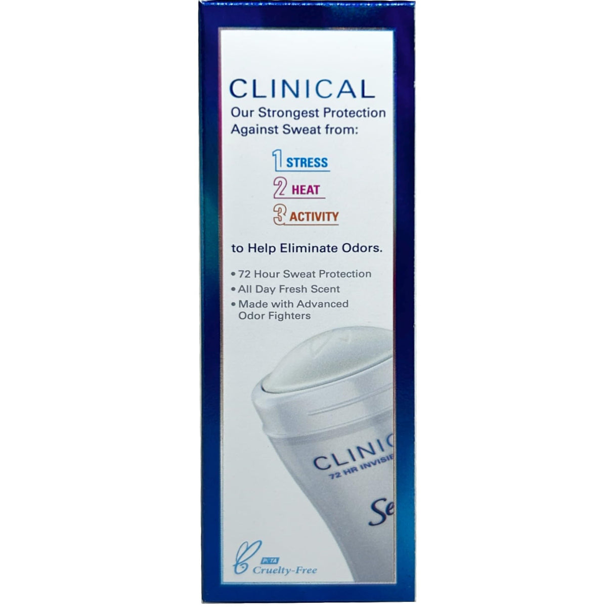 Person applying Secret clinical invisible solid underarm for discreet sweat protection benefit
