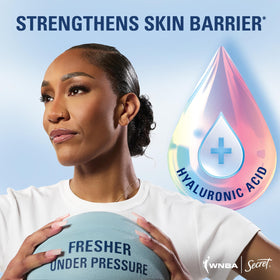 Secret Clinical ingredient highlight showing hyaluronic acid for skin barrier support