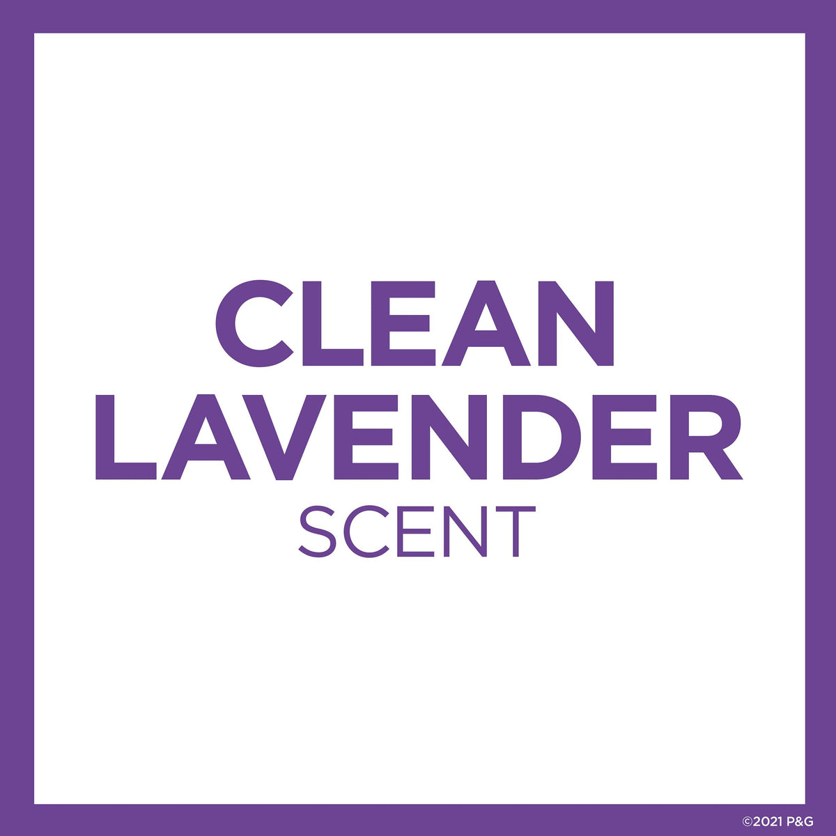 Lavender illustration with Secret branding conveying calming fresh scent
