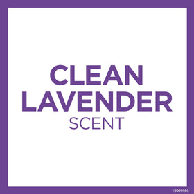 Lavender illustration with Secret branding conveying calming fresh scent