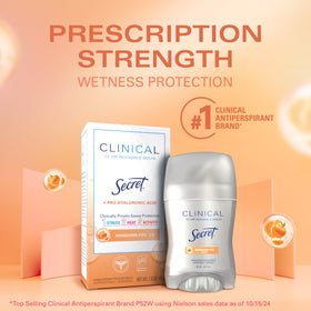 Secret Clinical Mandarin Fizz in hand to show compact 1.6 oz size