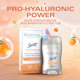 Secret Clinical Mandarin Fizz applied to underarm demonstrating invisible finish