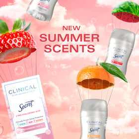 Secret Clinical open cap with product ready to apply for quick protection
