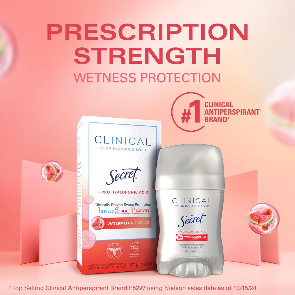 Secret Clinical product in hand to show compact 1.6 oz size and portability