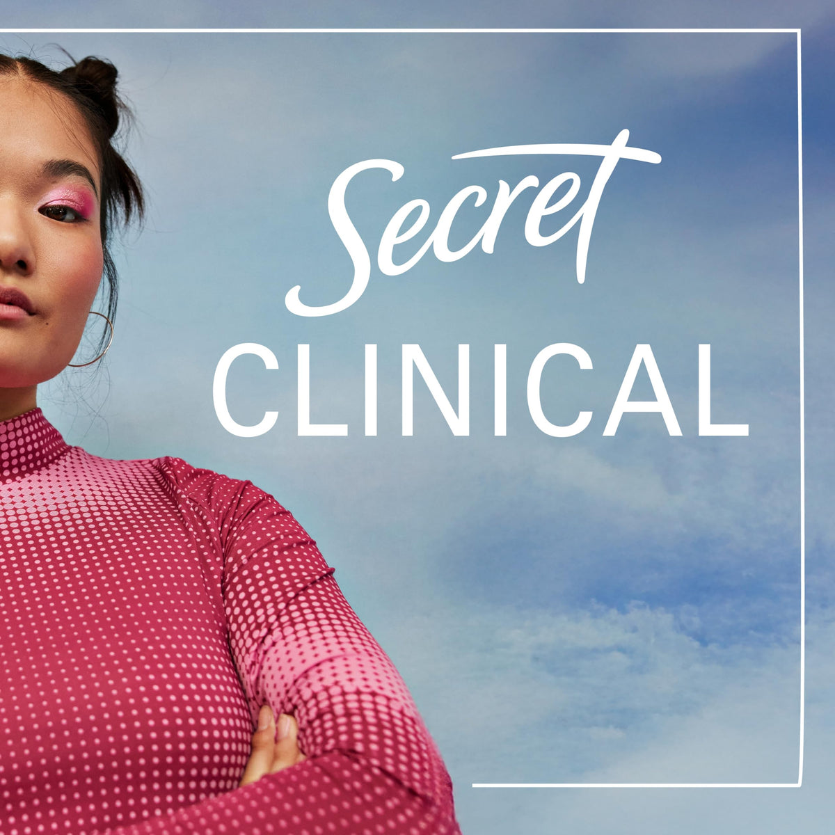 Visual of hyaluronic acid concept with Secret Clinical Strength indicating skin hydration support