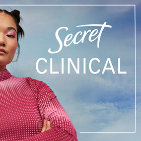 Visual of hyaluronic acid concept with Secret Clinical Strength indicating skin hydration support