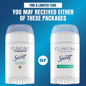 Secret Clinical Strength back label showing ingredient and usage information