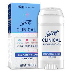 Secret clinical strength front packaging showing durable sweat protection