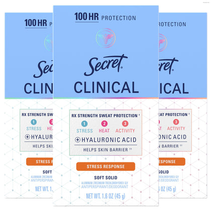 Secret front packaging showing 3-pack and 72-hour protection for confidence