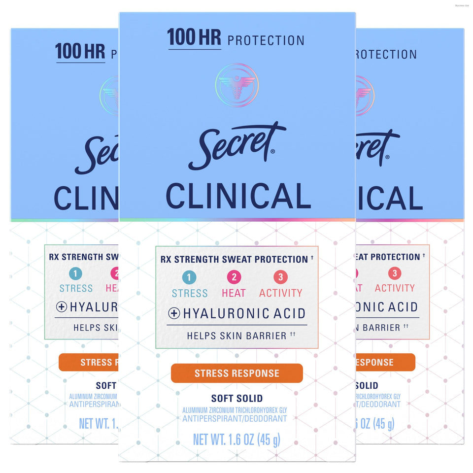 Secret front packaging showing 3-pack and 72-hour protection for confidence