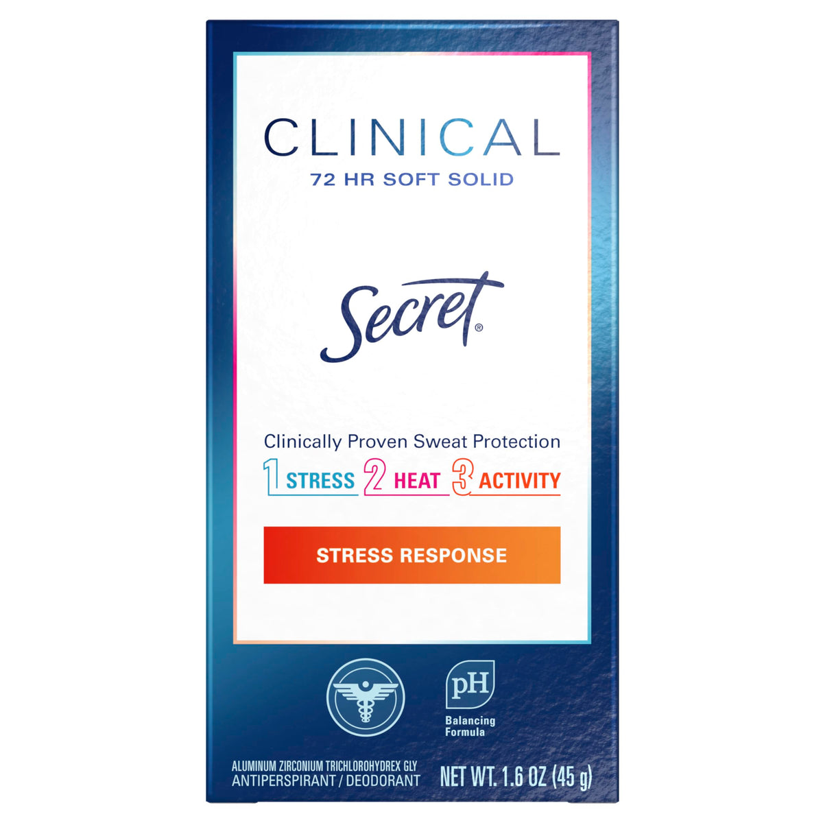 Secret clinical strength soft solid in outdoor lifestyle scene conveying long-lasting confidence benefit