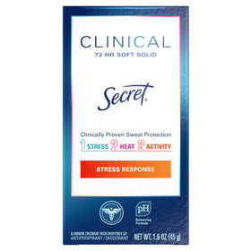 Secret clinical strength soft solid in outdoor lifestyle scene conveying long-lasting confidence benefit