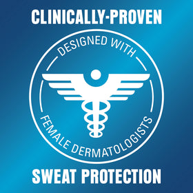 Secret clinical strength soft solid held in hand to show 1.6 oz size and travel-friendly benefit