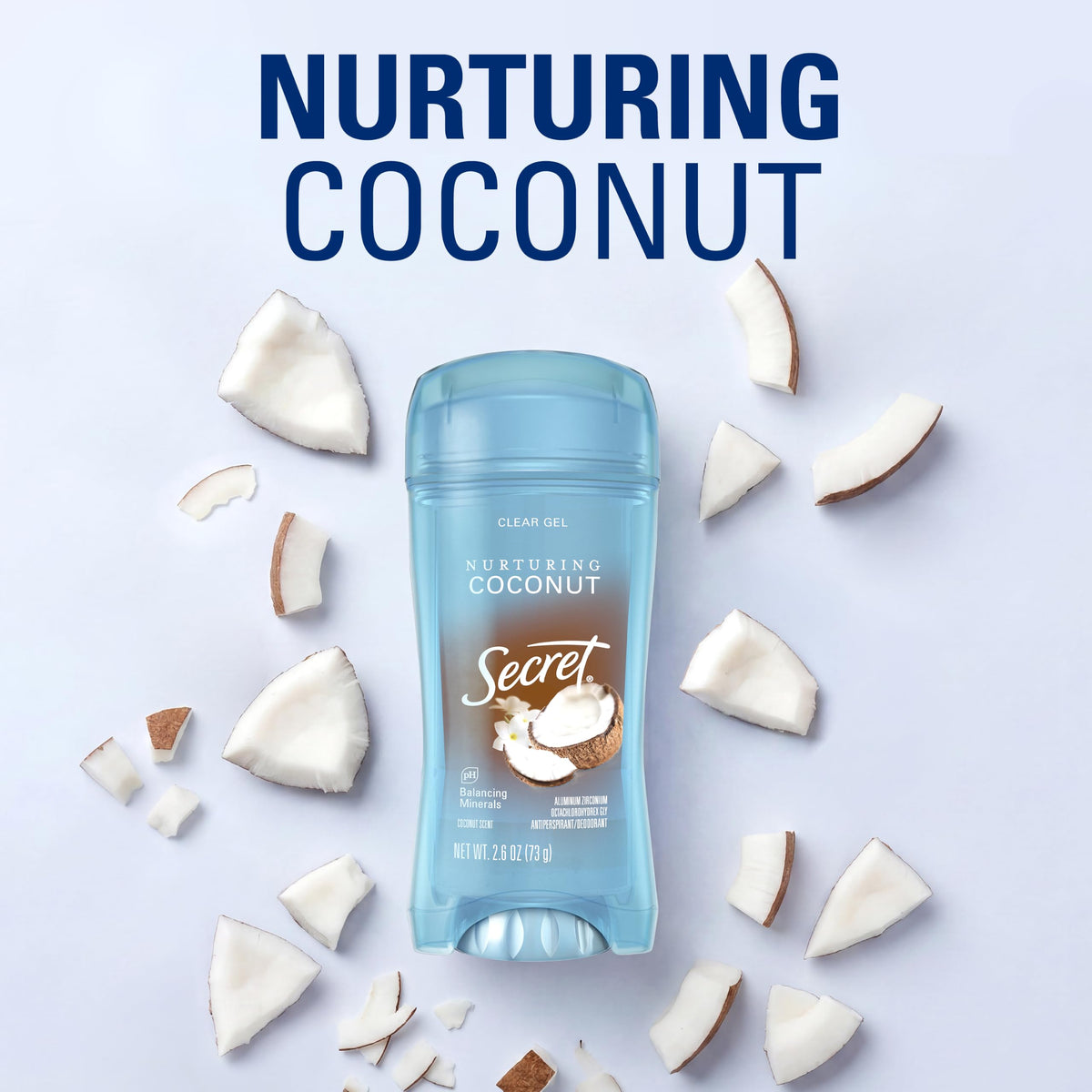 Secret coconut-scent lifestyle scene suggesting gentle refreshing aroma