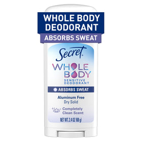 Secret front packaging showing 2.4 oz stick and key benefits