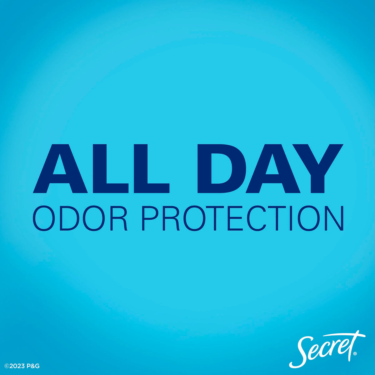 Secret dry spray aerosol nozzle detail highlighting quick-dry, weightless application