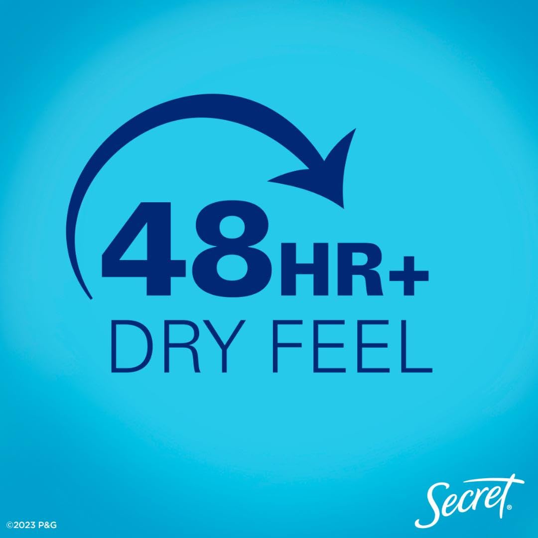 Secret dry spray being sprayed into hand to show quick application and fast-drying benefit