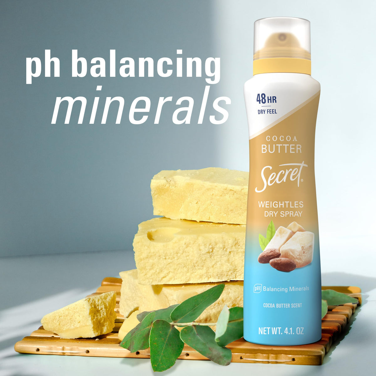Secret dry spray held in hand for scale and travel-friendly benefit