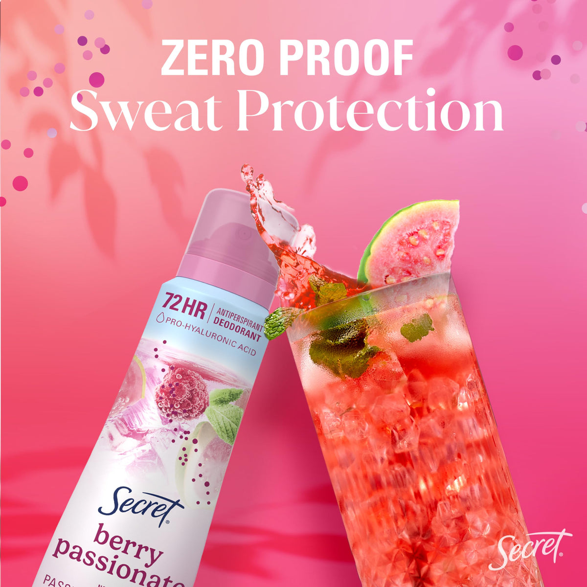 Secret product label ingredient list highlighting pH-balancing minerals benefit