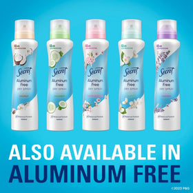 Secret dry spray placed near activewear representing post-workout freshness and odor control