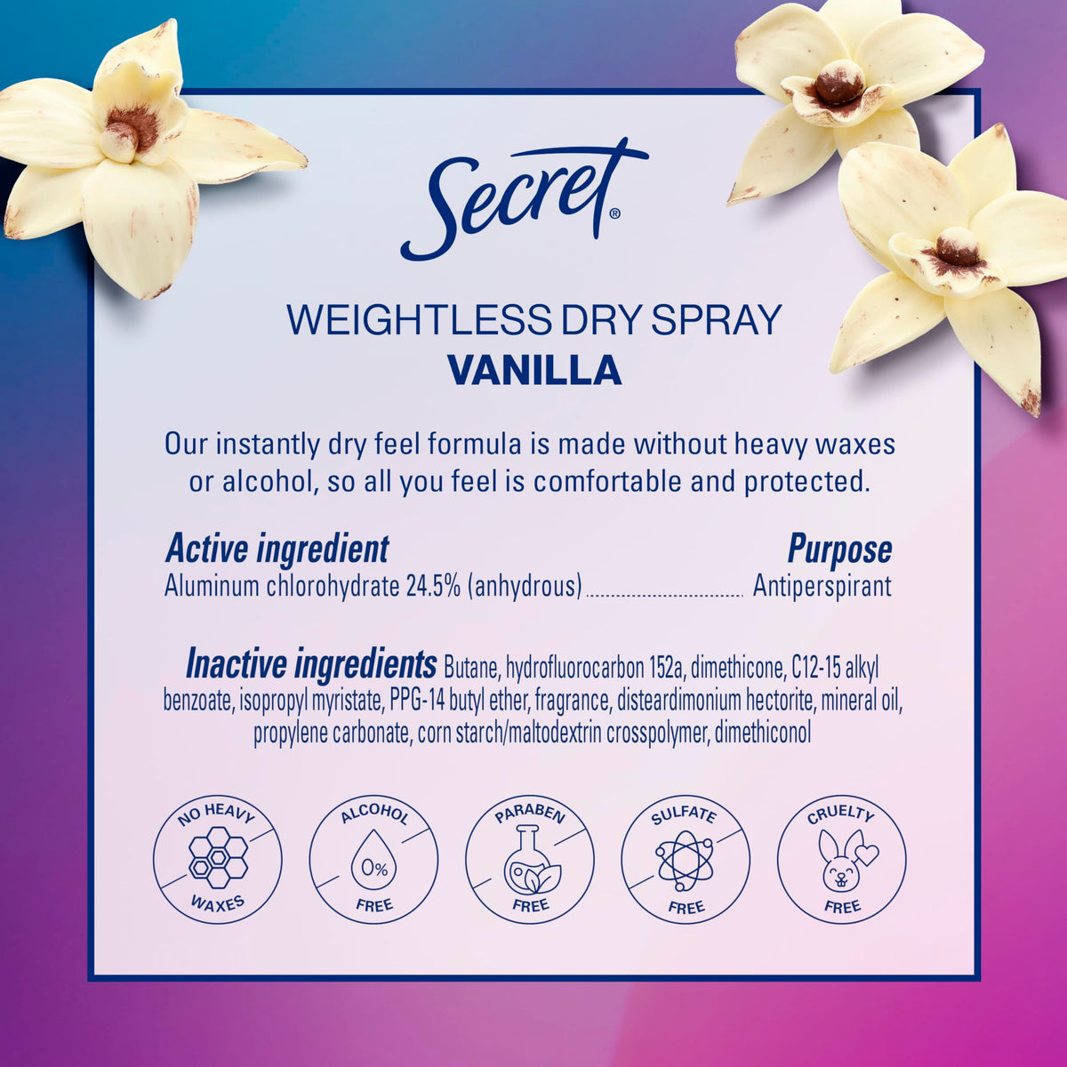 Secret three-pack group shot showing value and steady at-home supply benefit