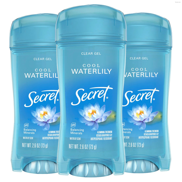 Secret clear gel front packaging showing product and scent benefits