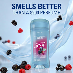 Secret product label and ingredients list emphasizing pH-balancing minerals