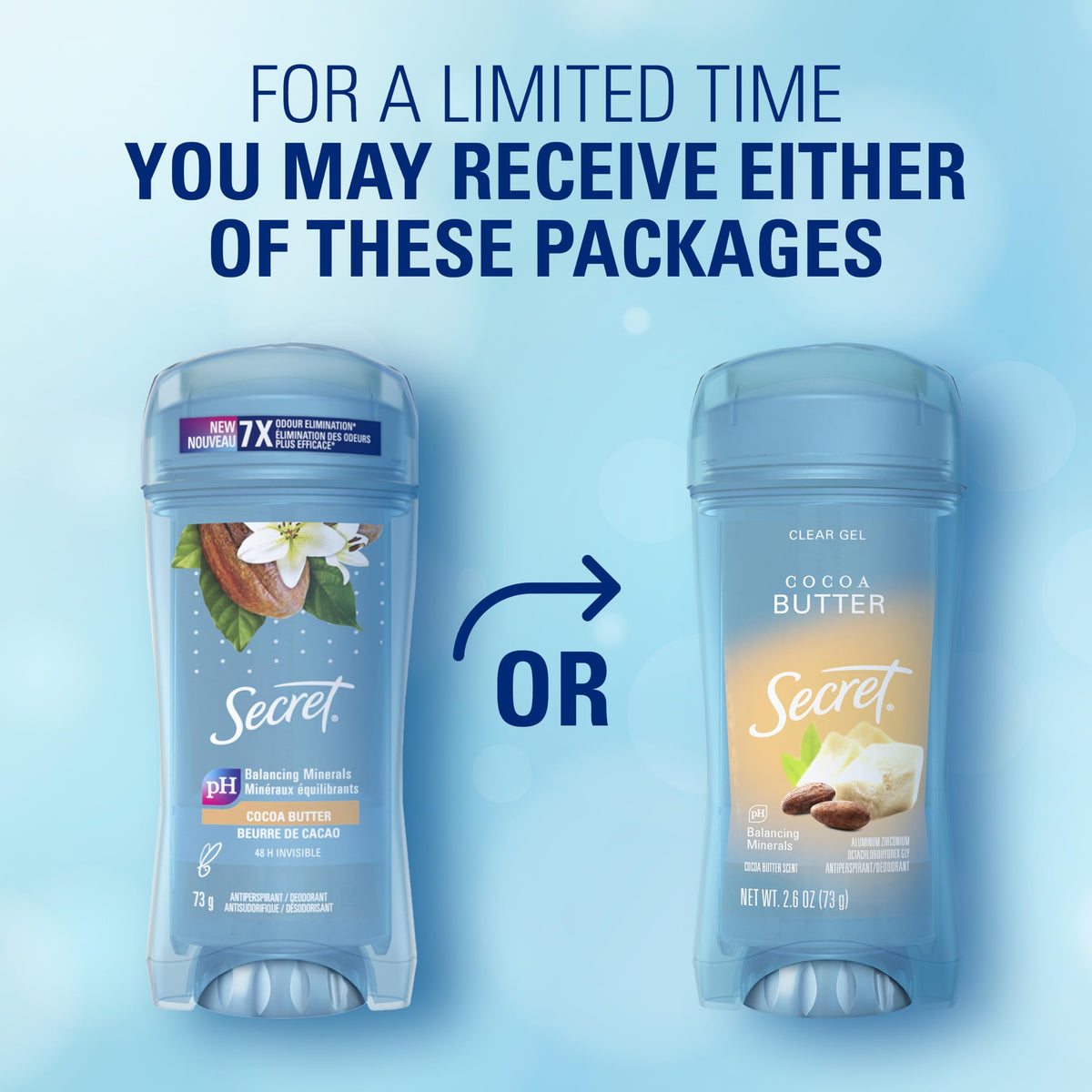 Secret packaging back panel showing ingredients and cruelty‑free certification advantage