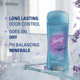 Secret clear gel texture close-up demonstrating smooth, quick-dry application