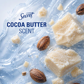 Secret with cocoa beans still life suggesting cocoa butter scent and comforting aroma benefit