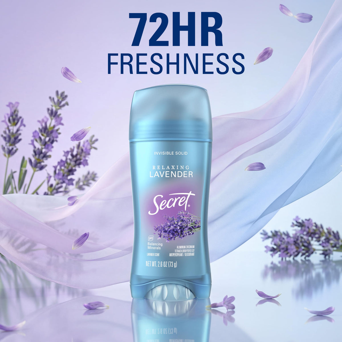 Close-up of Secret Fresh texture highlighting clear finish and gentle feel