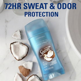 Secret Fresh solid texture close-up highlighting invisible, non-greasy finish benefit