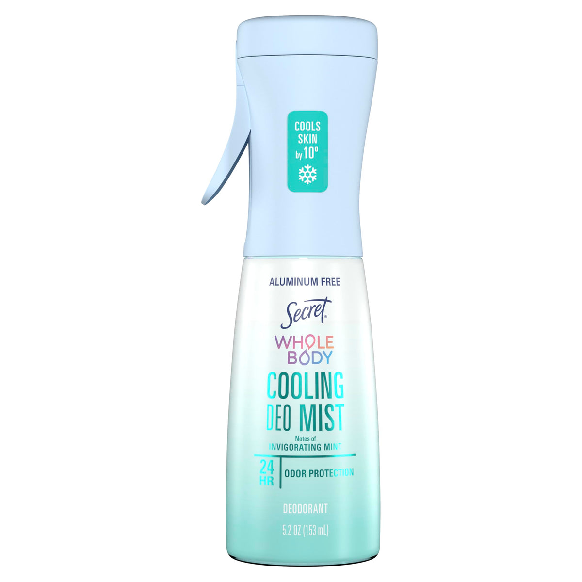 Secret front packaging showing mint mist and 24hr odor protection benefit