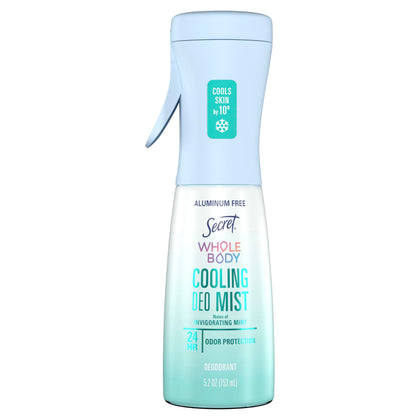 Secret front packaging showing mint mist and 24hr odor protection benefit
