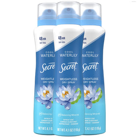 Secret front packaging showing three cans and clear product identity and confidence