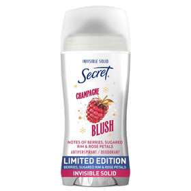 Secret front packaging showing invisible solid stick and benefit of 72-hour protection