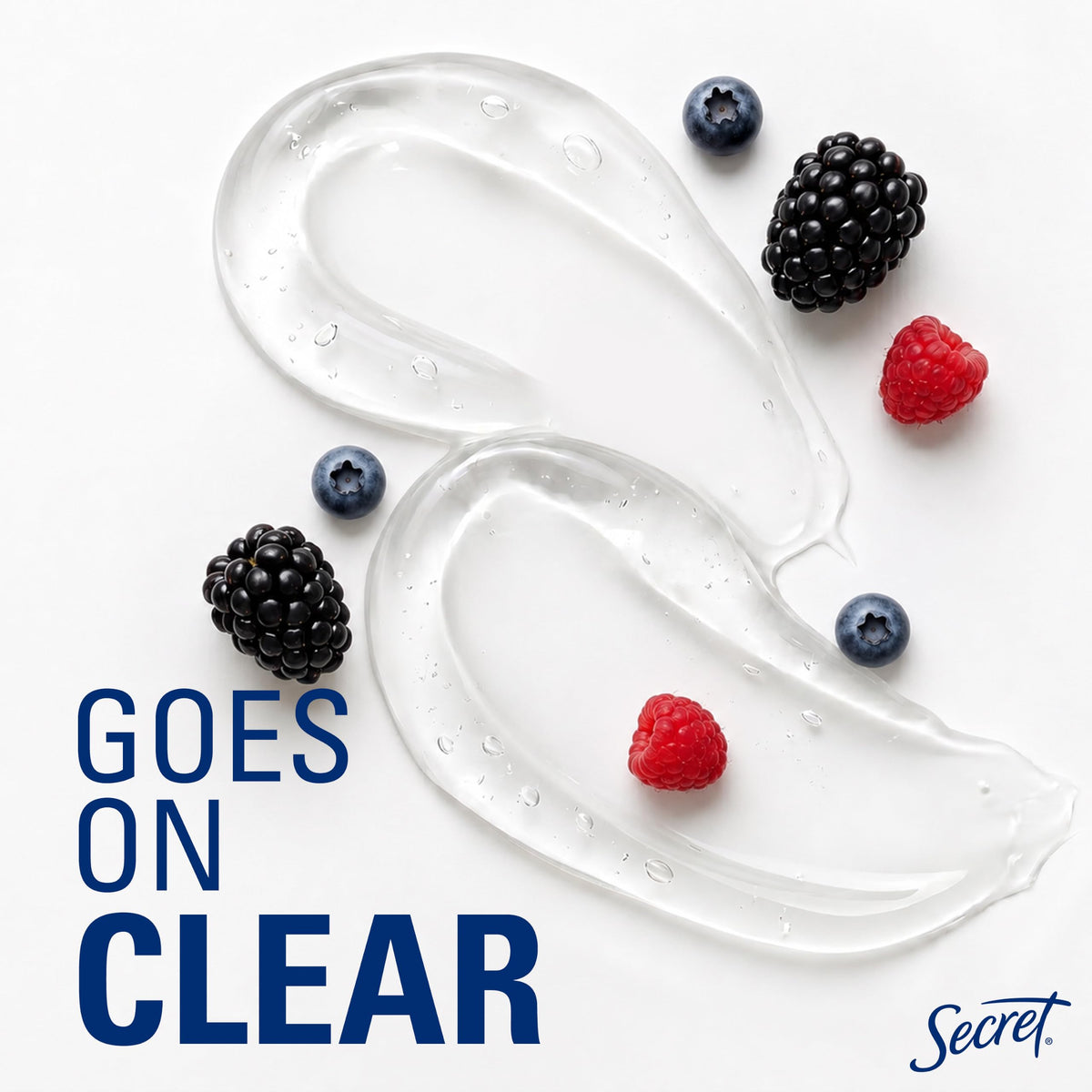 Secret gel on skin showing fast absorption and breathable comfort