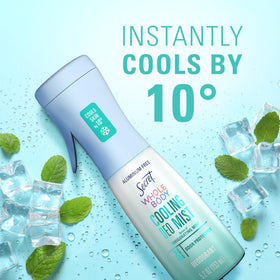 Secret being applied to neck for instant cooling and refreshed comfort