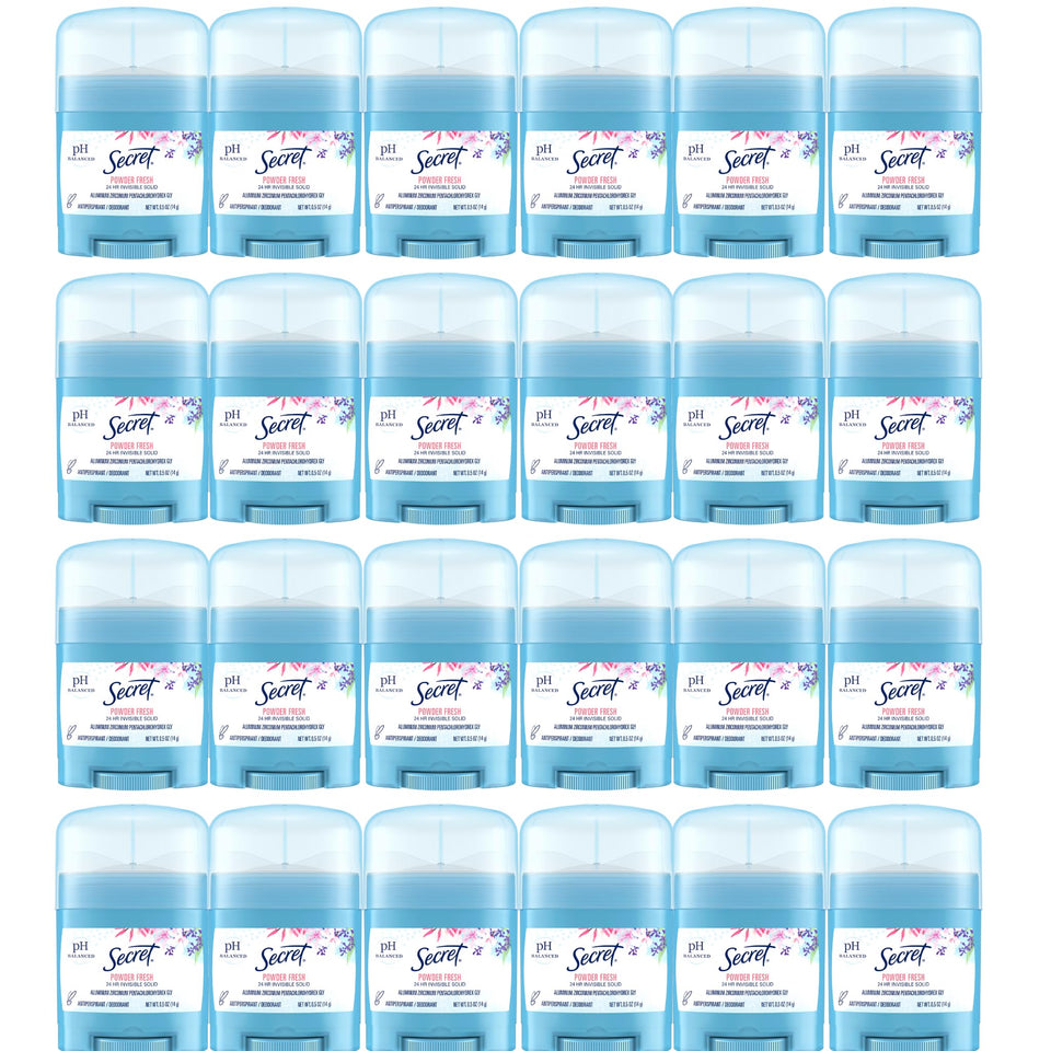 Secret front packaging showing powder fresh travel stick and benefits