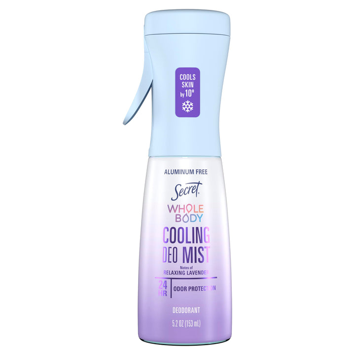 Secret front packaging showing lavender scent and cooling benefit