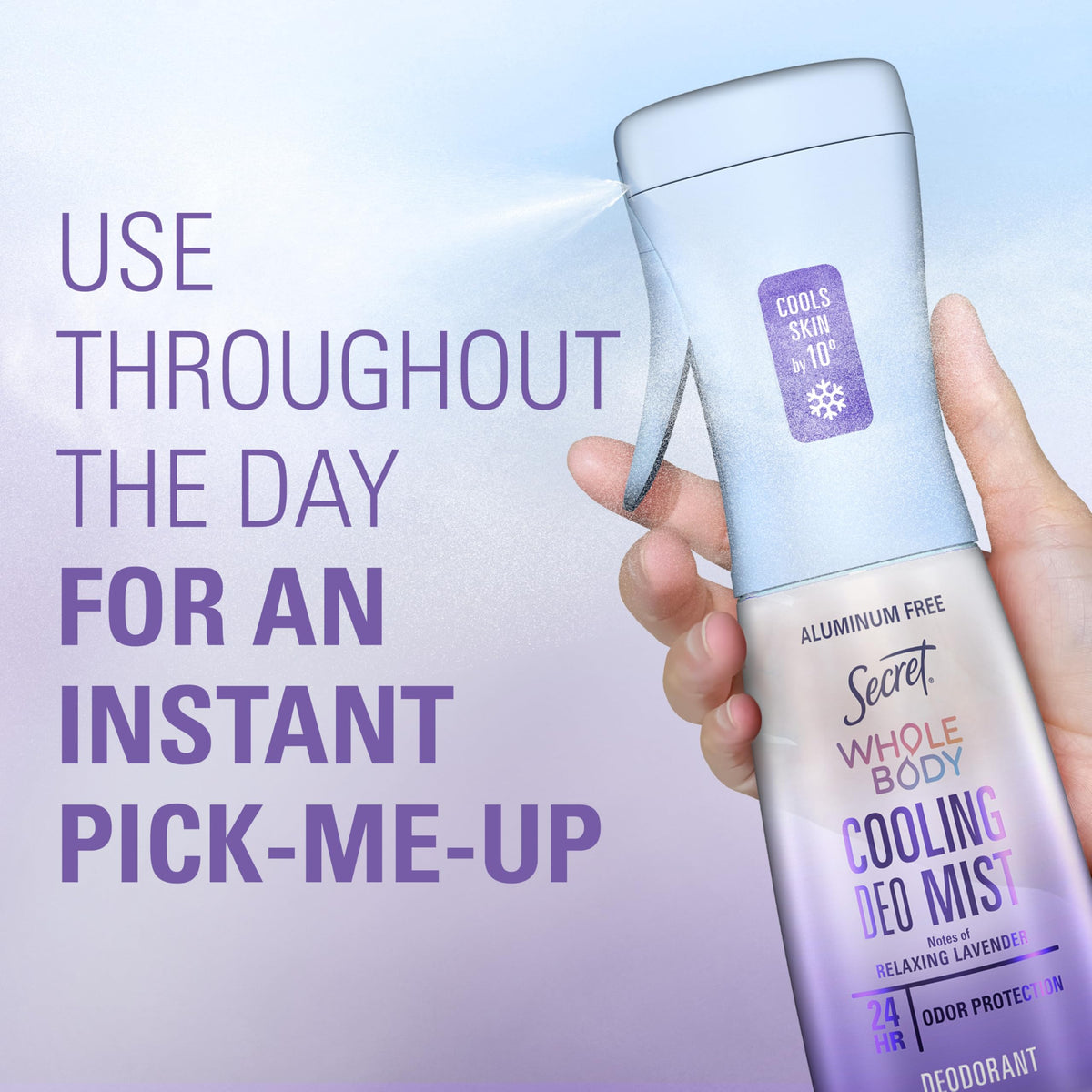Secret bottle in purse for on-the-go lavender-scented freshness