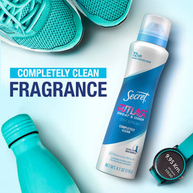 Secret in active lifestyle scene showing long-lasting protection during exercise