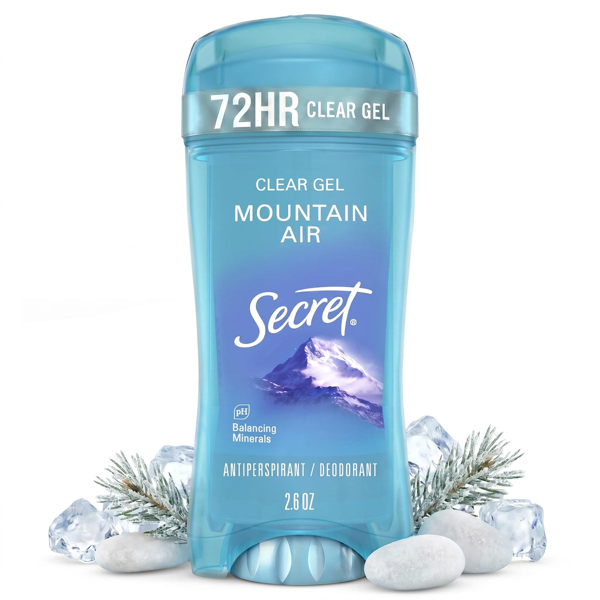 Secret front packaging showing Mountain Air scent and 72-hour protection benefit