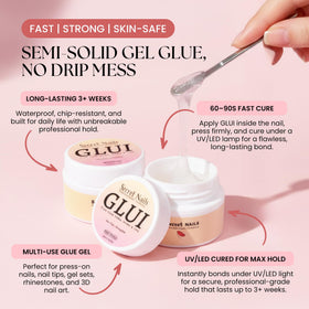 Secret Nails GLUI cured press-on nails in lifestyle scene for long wear