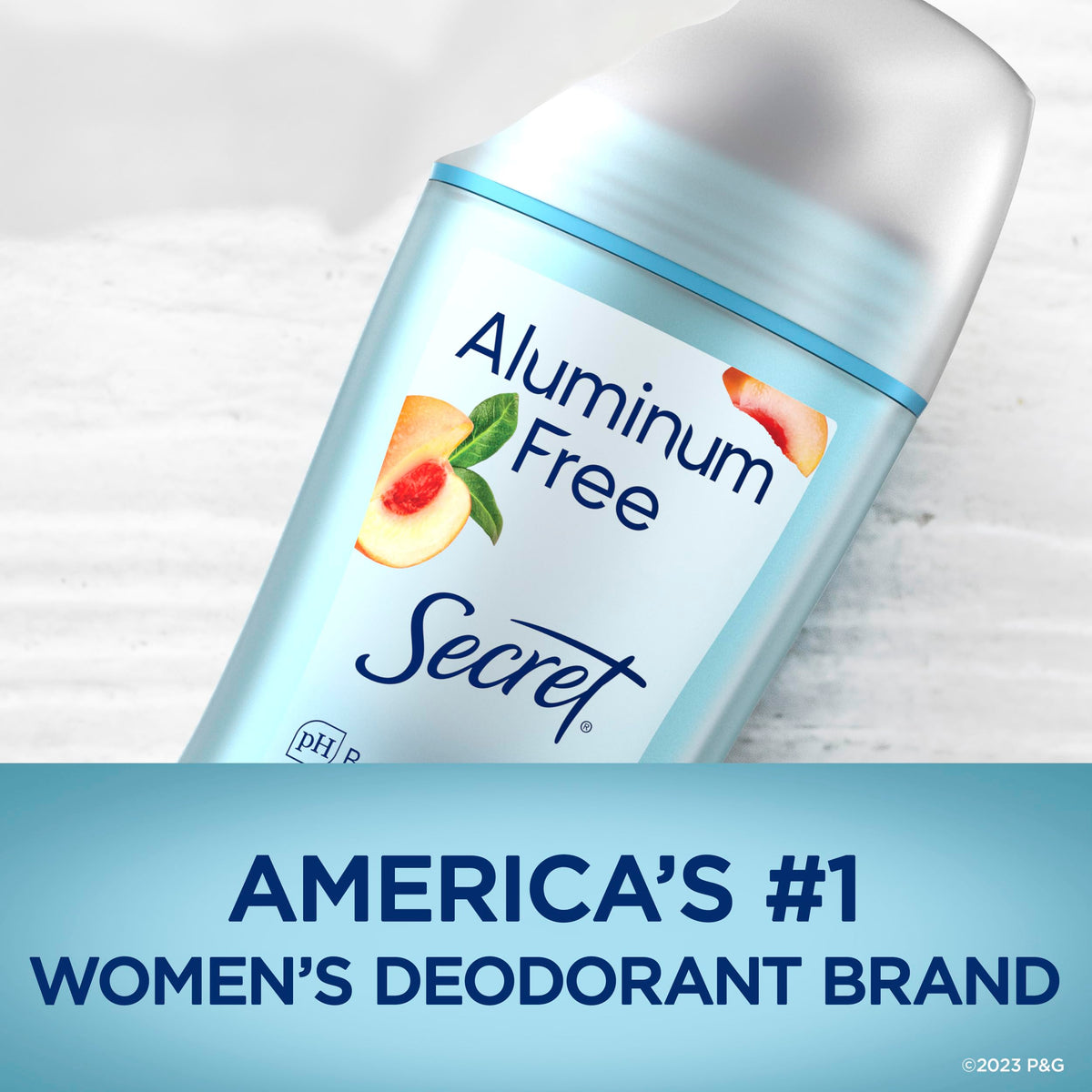 Secret deodorant with open cap ready for application, easy use benefit